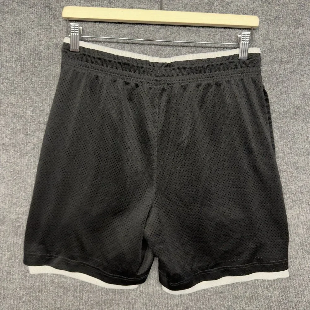 Jordan DA7206-010 Men's Spellout Mesh Shorts Drawstring Black Size Small Pockets
